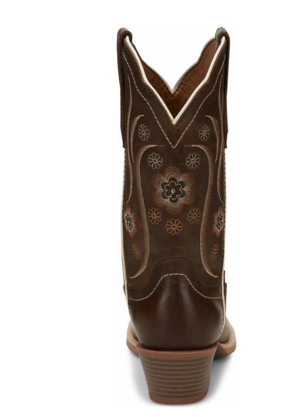 Justin Women's Jesse Square Toe Brown Western Country Boots GYP2937 RRP$369