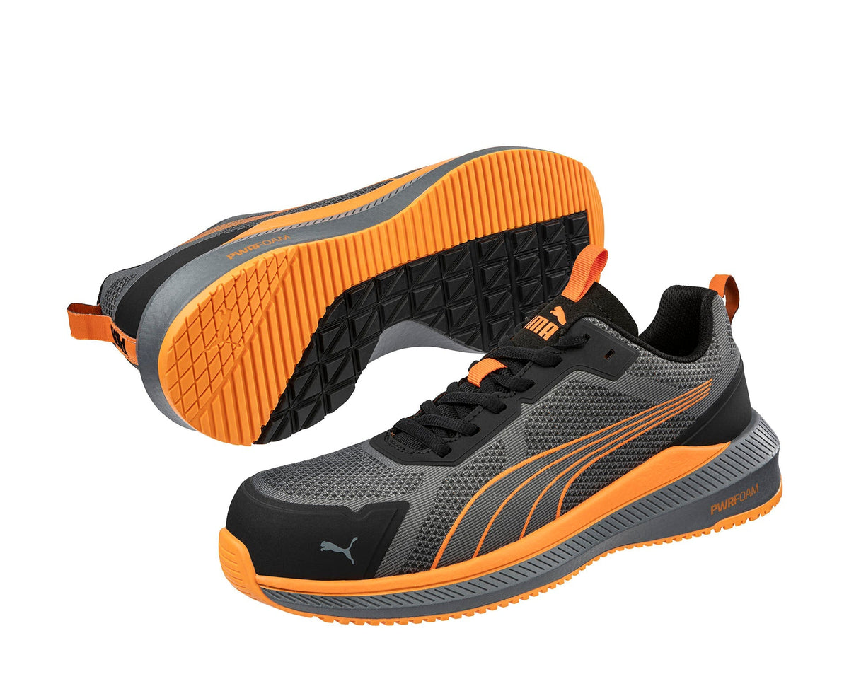 PUMA Safety Slide Low grey orange pair, US 10