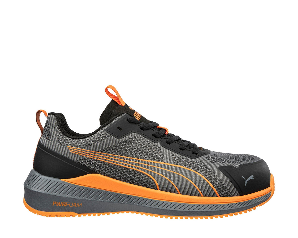 PUMA Safety Slide Low grey orange side view