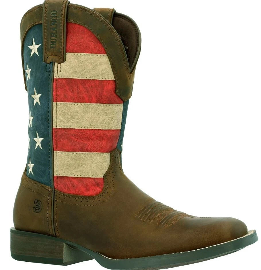 Durango Men's Saddlebrook Brown Union Flag Western Boot DDB0446 RRP$295 - Photo 1