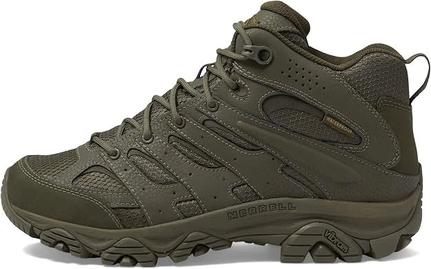 Merrell Tactical Men's Moab 3 Coyote Mid Waterproof Boots J004113 Dark Olive - Photo 3