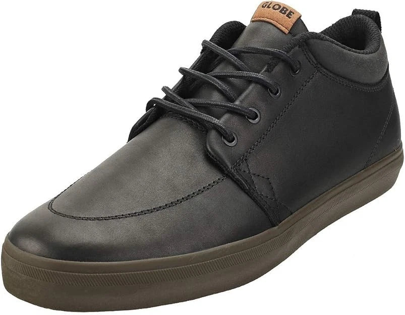 Globe Unisex GS Chukka Skateboard Shoes Logo Low Top Lace Up Black Leather Choc - Photo 1
