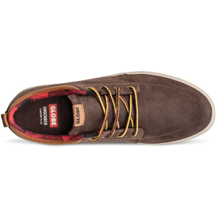 Globe GS Chukka Skate Shoes Mens Low Top Lace Up Round Toe(Dark Brown/Plaid) - Photo 2